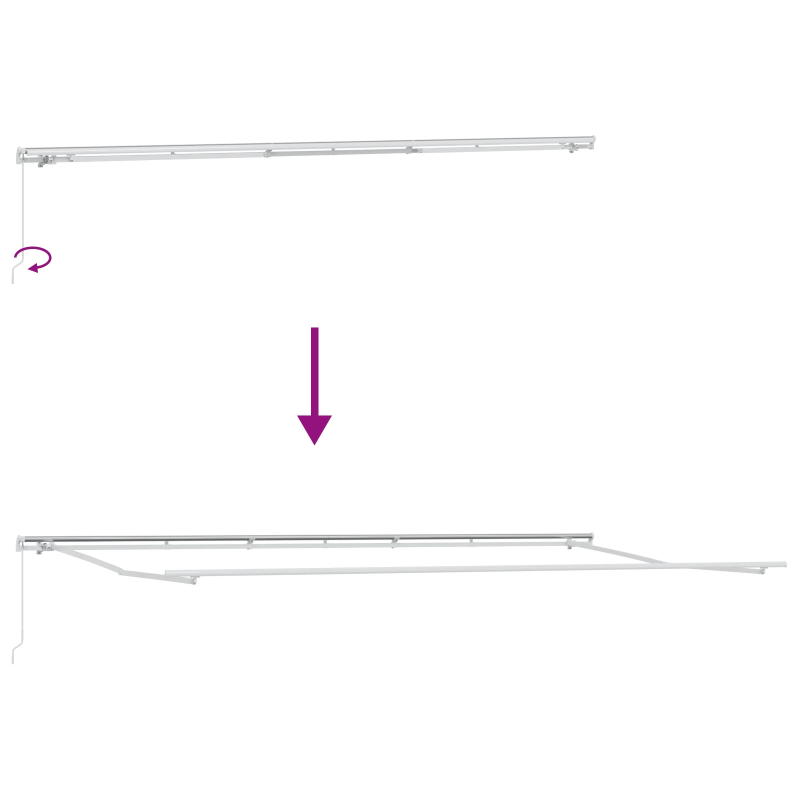 vidaXL Izvelkams jumtiņš Dzeltena un oranža 600 × 300 cm
