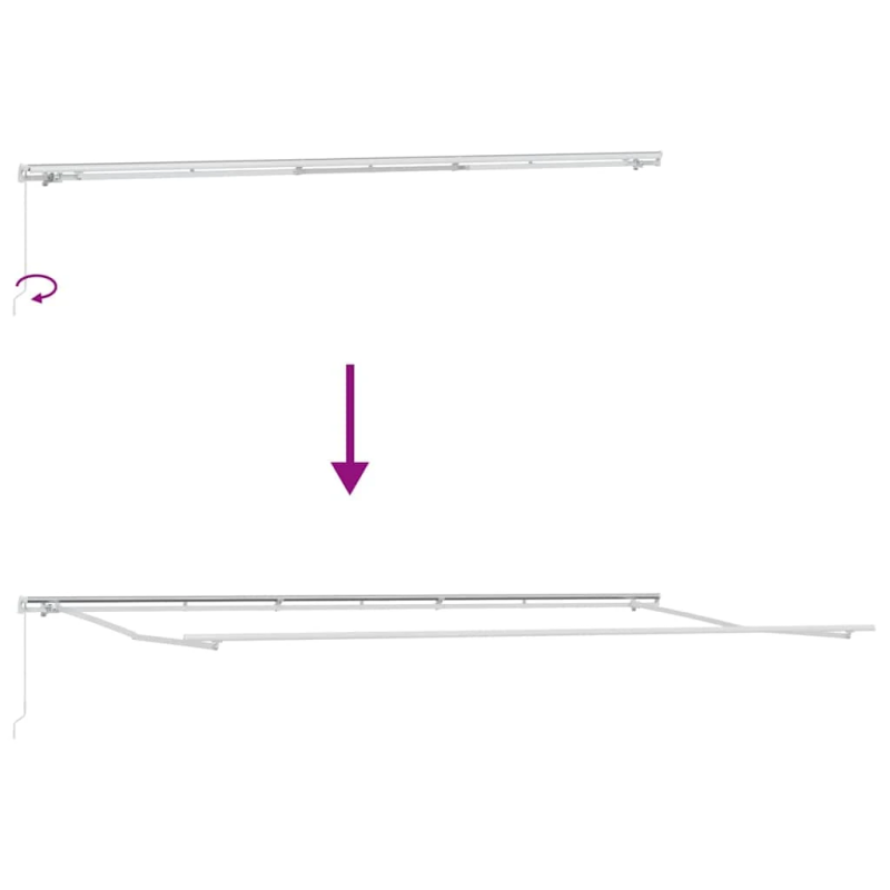vidaXL Izvelkams jumtiņš Sarkana un balta 600 × 300 cm