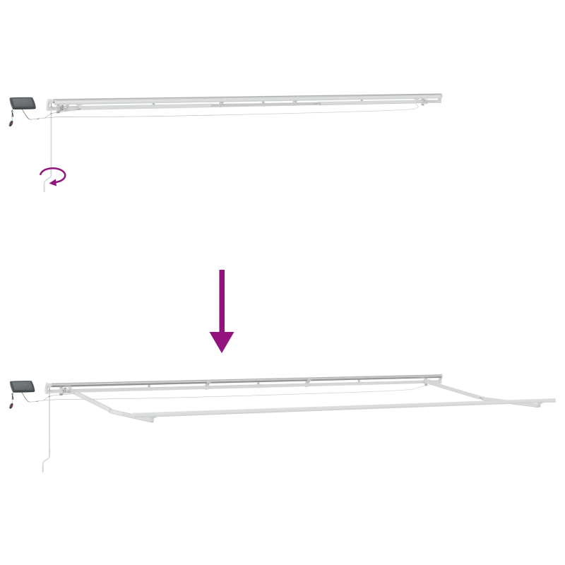 vidaXL Izvelkams jumtiņš Sarkana un balta 600 × 300 cm