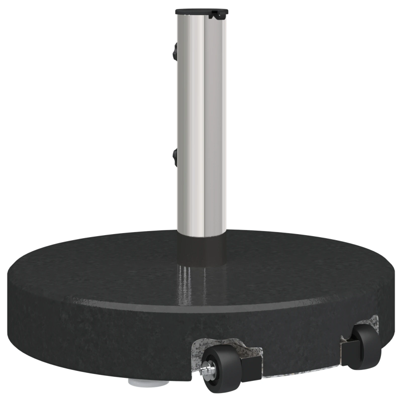 vidaXL Saulessarga pamatne Melna DIA 45 x 37.5 cm Granīts