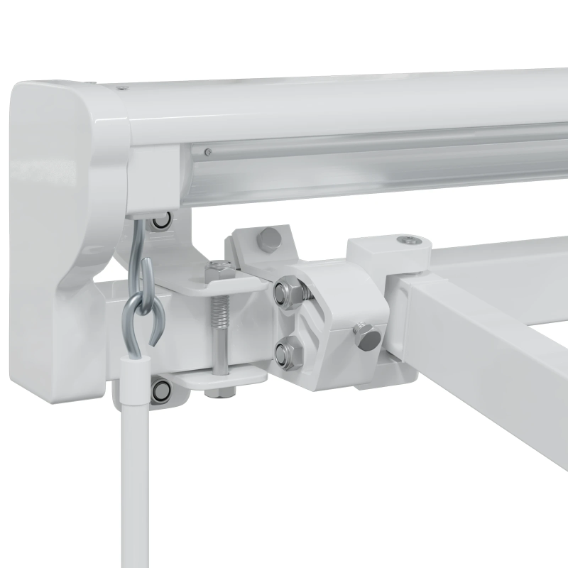 vidaXL Pārklājuma struktūra Balts 2,5 x 2 m Pulverkrāsots tērauds