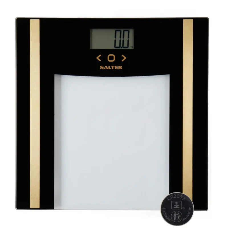 Salter SA00550BGCFAS Glass Analyser Bathroom Scale Black-Gold