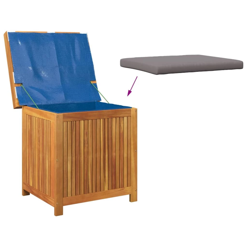 vidaXL dārza spilvenu kaste, 60x50x61 cm, akācijas masīvkoks