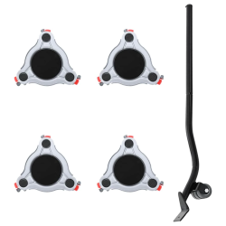 vidaXL mēbeļu riteņi, 4 gab., ar pacēlāju, 14,5x13,5x4 cm, tērauds, 400 kg