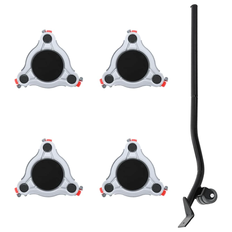 vidaXL mēbeļu riteņi, 4 gab., ar pacēlāju, 14,5x13,5x4 cm, tērauds, 400 kg