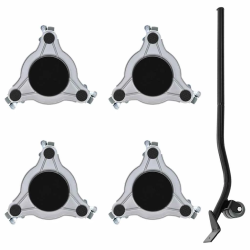 vidaXL mēbeļu riteņi, 4 gab., ar pacēlāju, 19x17,5x6 cm, tērauds, 1000 kg