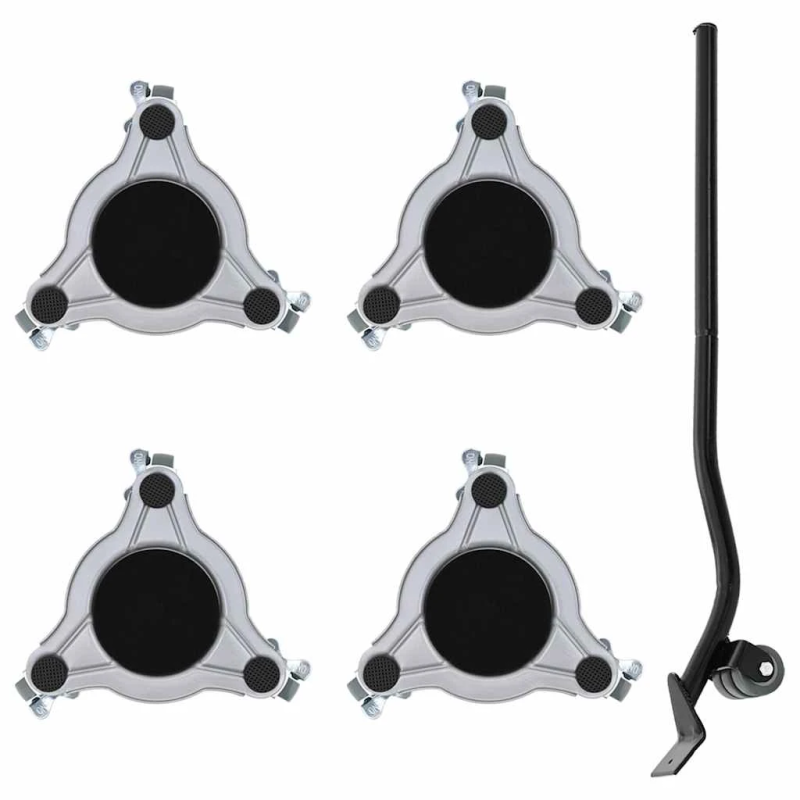 vidaXL mēbeļu riteņi, 4 gab., ar pacēlāju, 19x17,5x6 cm, tērauds, 1000 kg