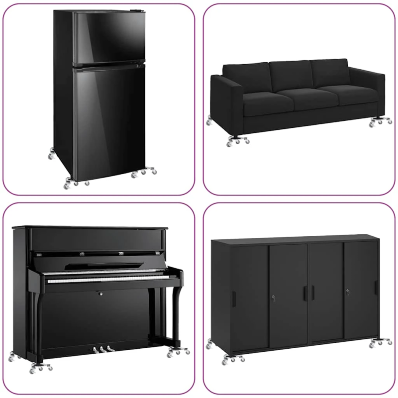 vidaXL mēbeļu riteņi, 4 gab., ar pacēlāju, 19x17,5x6 cm, tērauds, 1000 kg