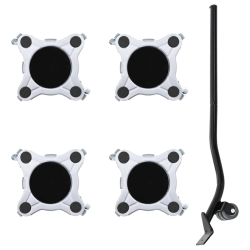 vidaXL mēbeļu riteņi, 4 gab., ar pacēlāju, 15,5x15,5x5,5 cm, tērauds, 1000 kg