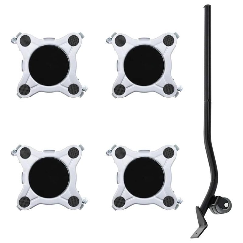 vidaXL mēbeļu riteņi, 4 gab., ar pacēlāju, 15,5x15,5x5,5 cm, tērauds, 1000 kg