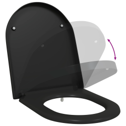 vidaXL Tualetes sēdeklis Melna 49 x 36 x 4 cm Duroplast