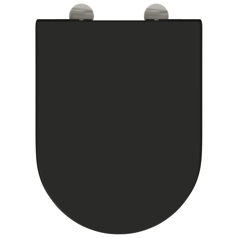 vidaXL Tualetes sēdeklis Melna 49 x 36 x 4 cm Duroplast