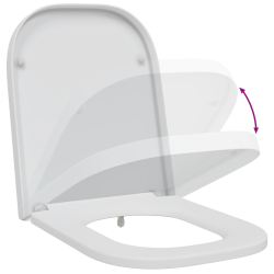 vidaXL Tualetes sēdeklis Balts 47,5 x 35 x 3,6 cm Duroplast