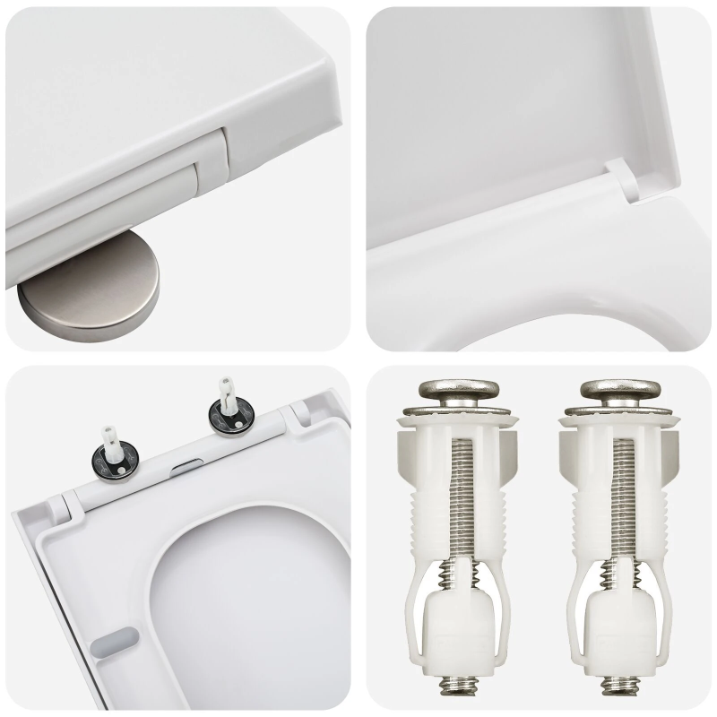 vidaXL Tualetes sēdeklis Balts 47,5 x 35 x 3,6 cm Duroplast