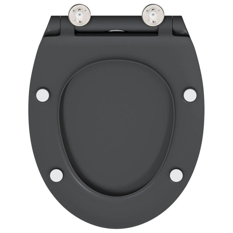 vidaXL Tualetes sēdeklis Antracīts 47 x 37,5 x 3,8 cm Duroplast