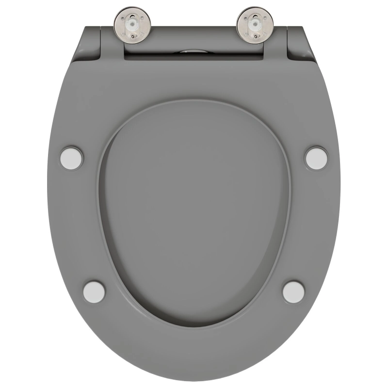 vidaXL Tualetes sēdeklis Pelēka 47 x 37,5 x 3,8 cm Duroplast