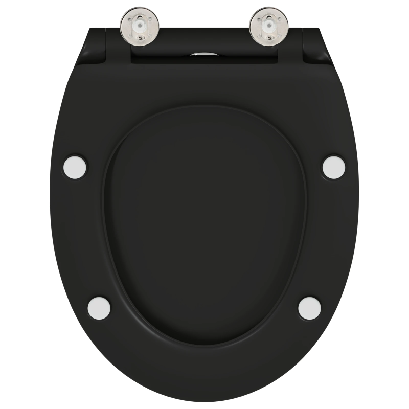 vidaXL Tualetes sēdeklis Melna 45,5 x 37,5 x 3,8 cm Duroplast