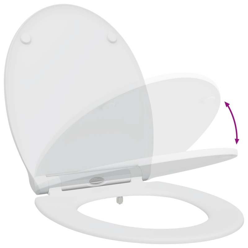 vidaXL Tualetes sēdeklis Balts 47 x 37,5 x 3,8 cm Duroplast