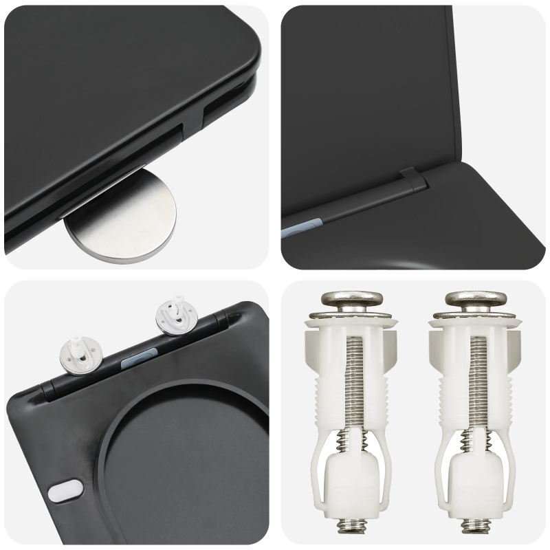 vidaXL Tualetes sēdeklis Melna 44 x 36,4 x 3,4 cm Duroplast