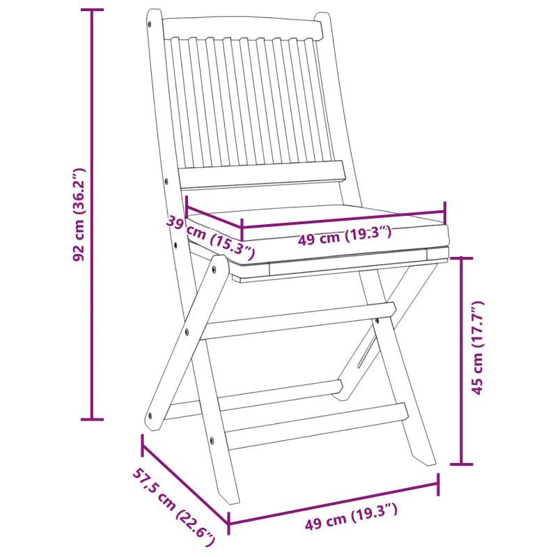 vidaXL Saliekamā krēsls ar spilvenu 6 pcs Pelēka 49 x 57.5 x 92cm
