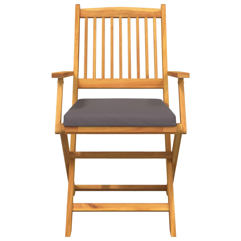 vidaXL Saliekamā krēsls ar spilvenu 6 pcs Pelēka 49 x 57.5 x 92cm