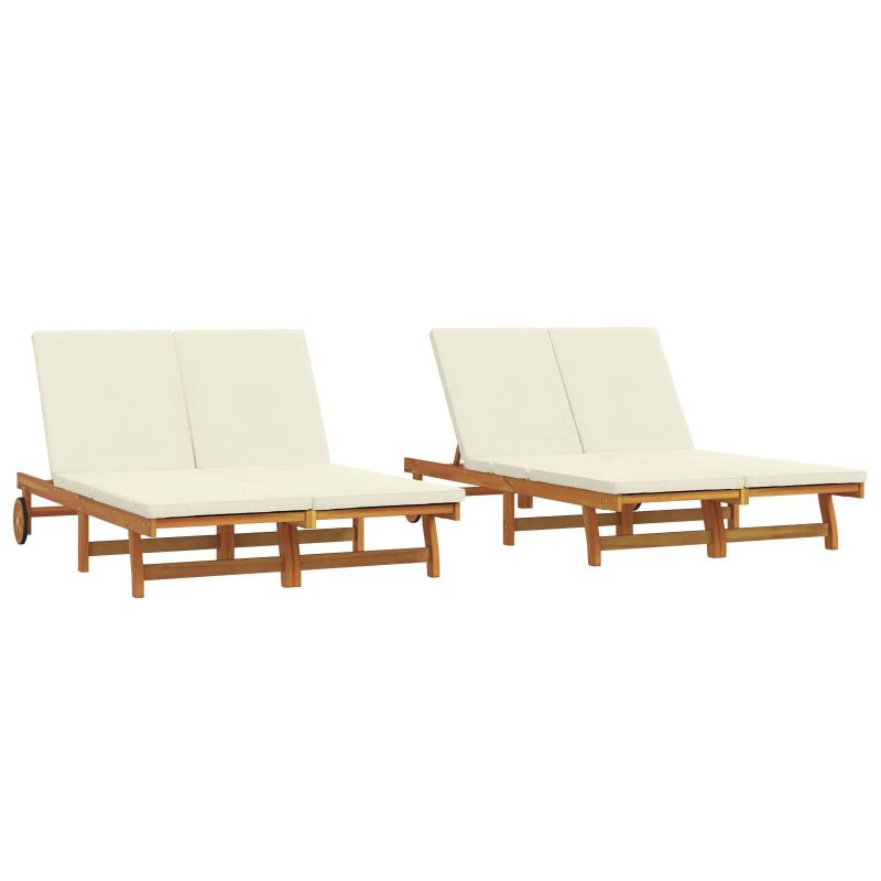 vidaXL Sauļošanās krēsls Brūna 63 x 199 x 85 cm Cietā akācijas koks