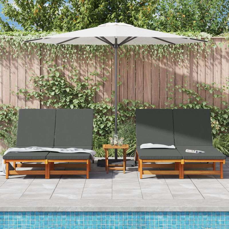 vidaXL Sauļošanās krēsls Brūna 63 x 199 x 85 cm Cietā akācijas koks