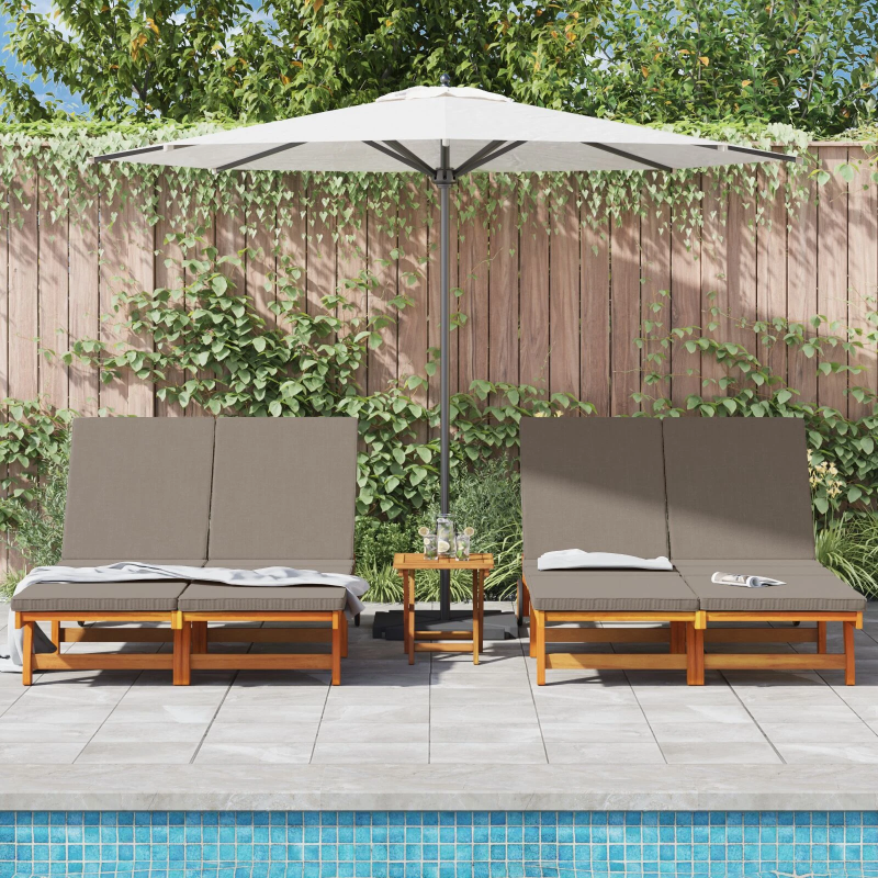 vidaXL Sauļošanās krēsls Brūna 63 x 199 x 85 cm Cietā akācijas koks