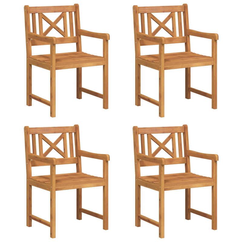 vidaXL Dārza krēsls 4 pcs 56 x 56 x 90 cm Cietā akācijas koks