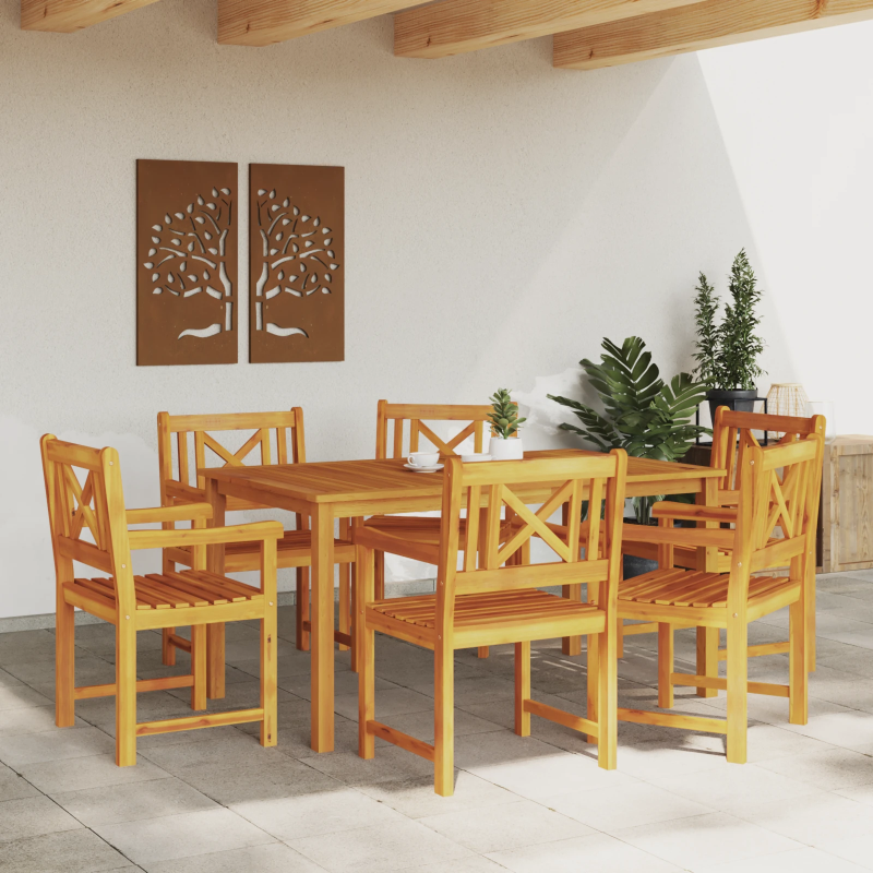 vidaXL Dārza krēsls 6 pcs 56 x 56 x 90 cm Cietā akācijas koks