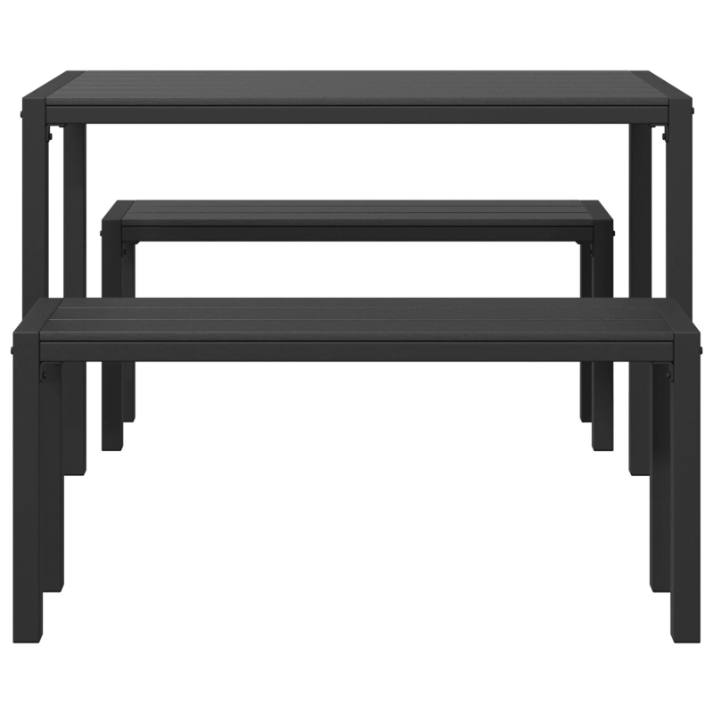 vidaXL Dārza ēdamgalds ar spilvenu 3 pcs Antracīts Tērauds