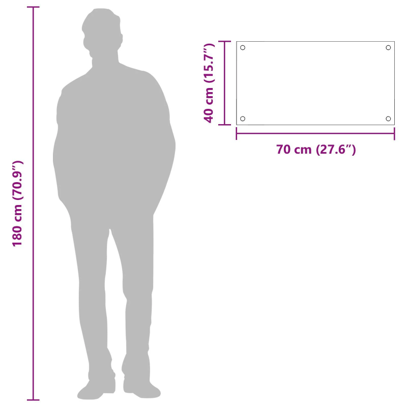 vidaXL Virtuves aizsargpanelis Gaiši pelēka 70 x 40 x 0,6 cm