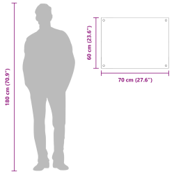 vidaXL Virtuves aizsargpanelis Gaiši pelēka 70 x 60 x 0,6 cm
