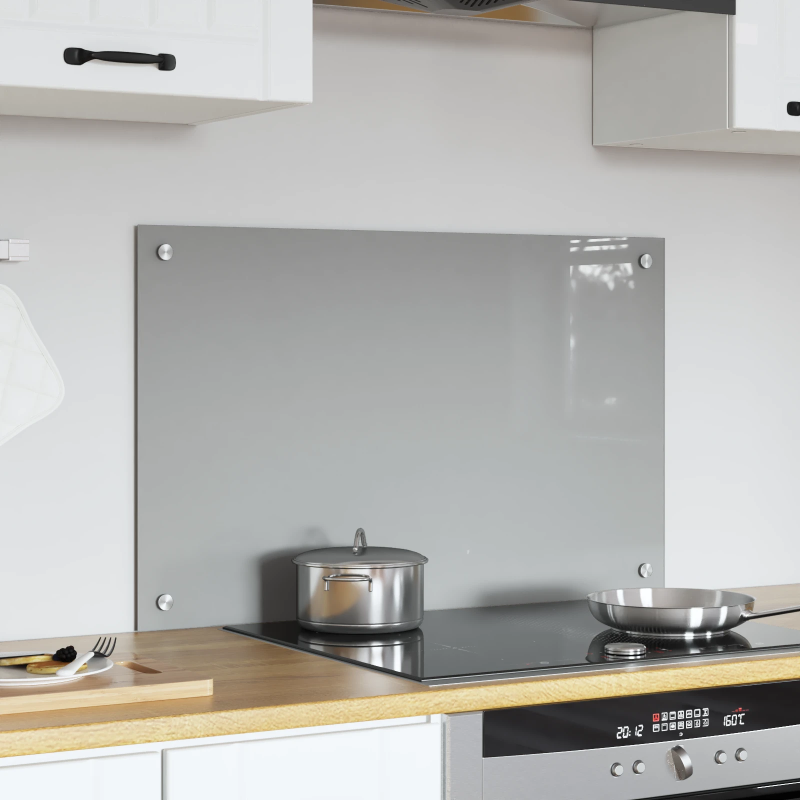vidaXL Virtuves aizsargpanelis Gaiši pelēka 80 x 50 x 0,6 cm