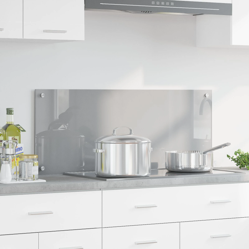 vidaXL Virtuves aizsargpanelis Gaiši pelēka 100 x 40 x 0,6 cm