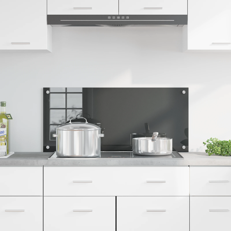 vidaXL Virtuves aizsargpanelis Tumši pelēka 90 x 40 x 0,6 cm