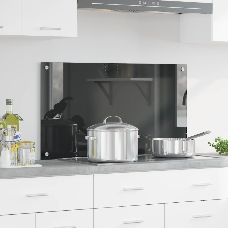 vidaXL Virtuves aizsargpanelis Tumši pelēka 90 x 50 x 0,6 cm