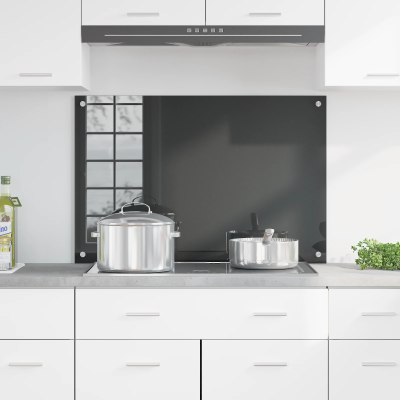 vidaXL Virtuves aizsargpanelis Tumši pelēka 90 x 60 x 0,6 cm