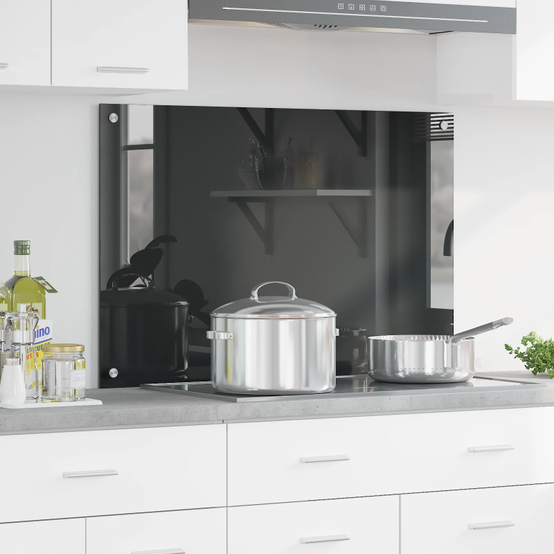 vidaXL Virtuves aizsargpanelis Tumši pelēka 90 x 60 x 0,6 cm