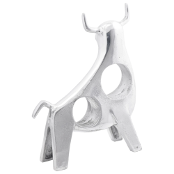 vidaXL Vērša skulptūra Sudraba 22 x 9.5 x 34 cm Alumīnijs