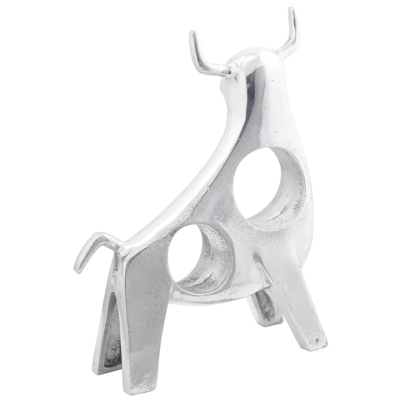 vidaXL Vērša skulptūra Sudraba 22 x 9.5 x 34 cm Alumīnijs