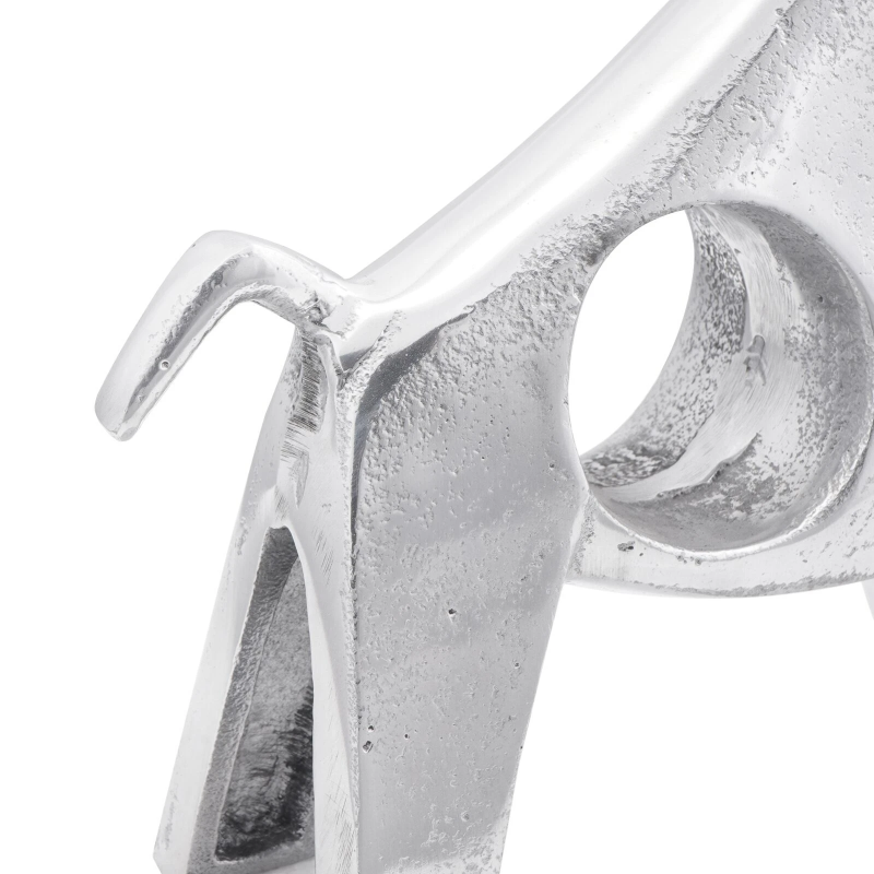 vidaXL Vērša skulptūra Sudraba 22 x 9.5 x 34 cm Alumīnijs