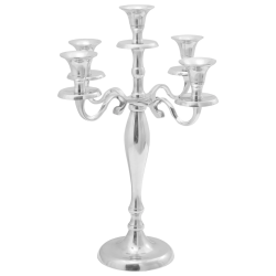 vidaXL Sveču turētājs Sudraba 29 x 29 x 29 cm Alumīnijs