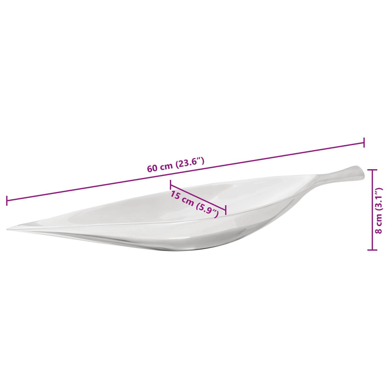 vidaXL Augļu grozs Sudraba 60 x 15 x 8 cm Alumīnijs