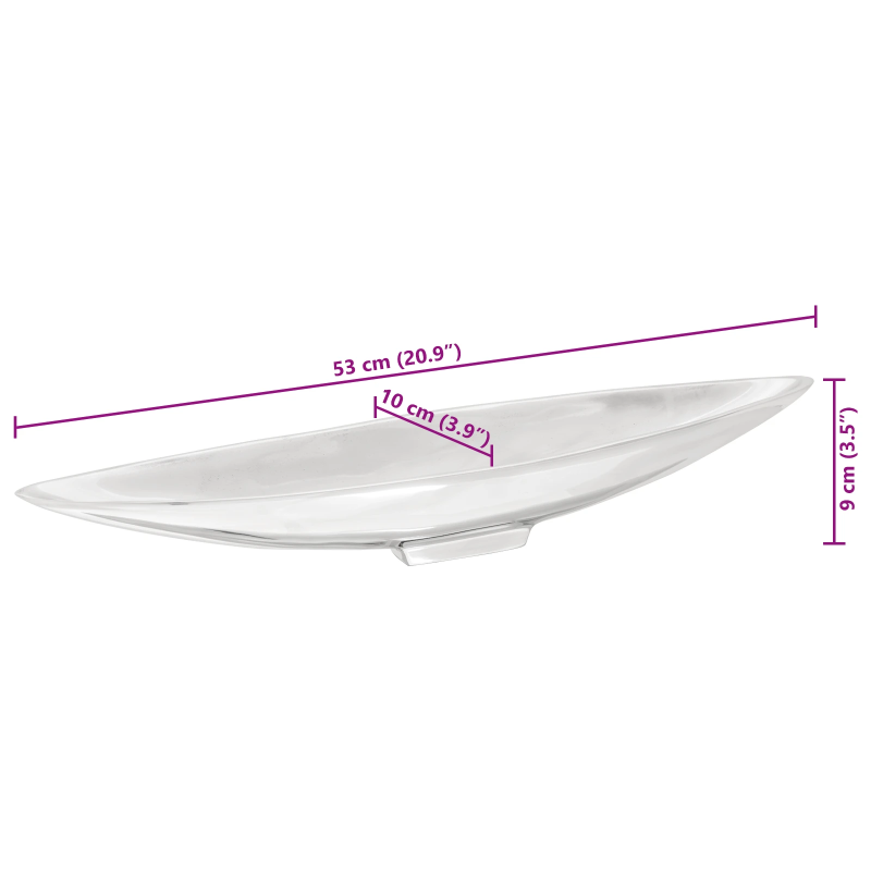 vidaXL Augļu grozs Sudraba 53 x 9 x 10 cm Alumīnijs