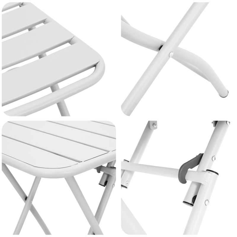 vidaXL Bistro komplekts 3 pcs Balts Tērauds