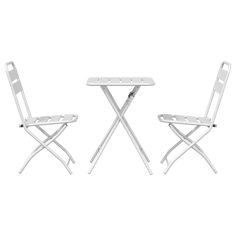vidaXL Bistro komplekts 3 pcs Balts Tērauds