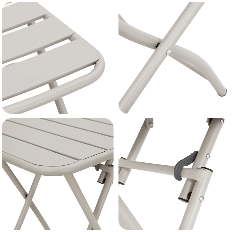 vidaXL Bistro komplekts 3 pcs Bēša Tērauds