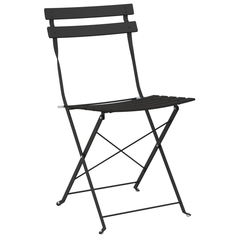 vidaXL Dārza saliekamais krēsls 2 pcs Antracīts 42 x 46 x 82cm Metāla