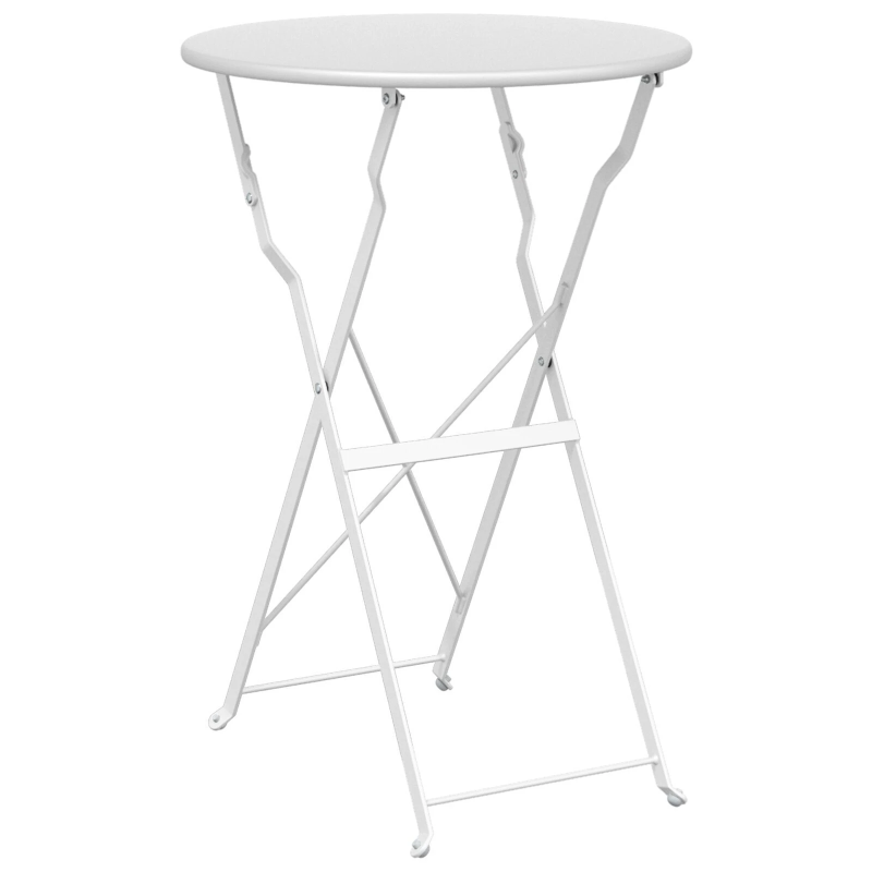 vidaXL Bistro galds Balts DIA 50 x 71 cm Pulverkrāsots tērauds